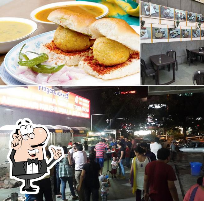 The restaurant's interior and food