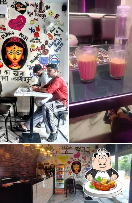 Check out the picture displaying food and interior at JSR CAFE