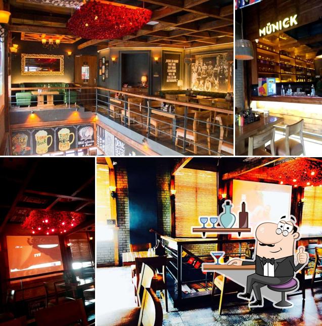 Take a seat at one of the tables at Münick Brew Haus by Pebbles