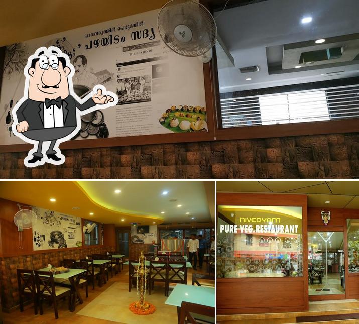 The interior of Pazhayidom Nivedyam Restaurant