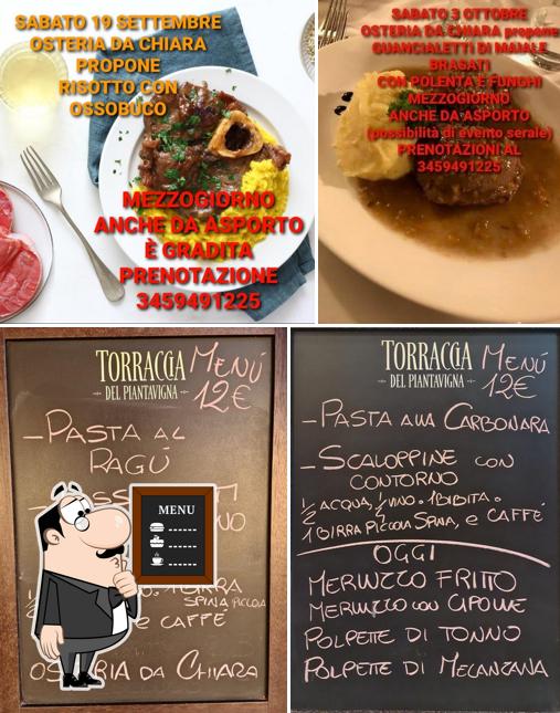 La immagine della lavagna e cibo di Osteria DA Chiara Casalpusterlengo