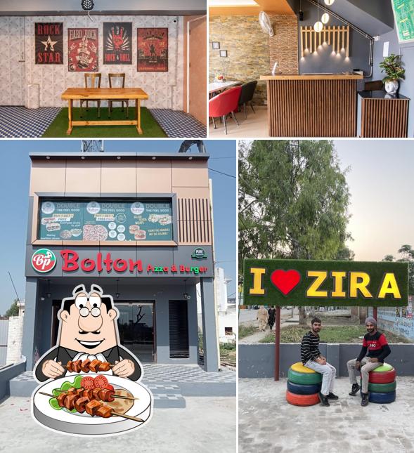 The photo of food and interior at Bolton Pizza & Burger Zira