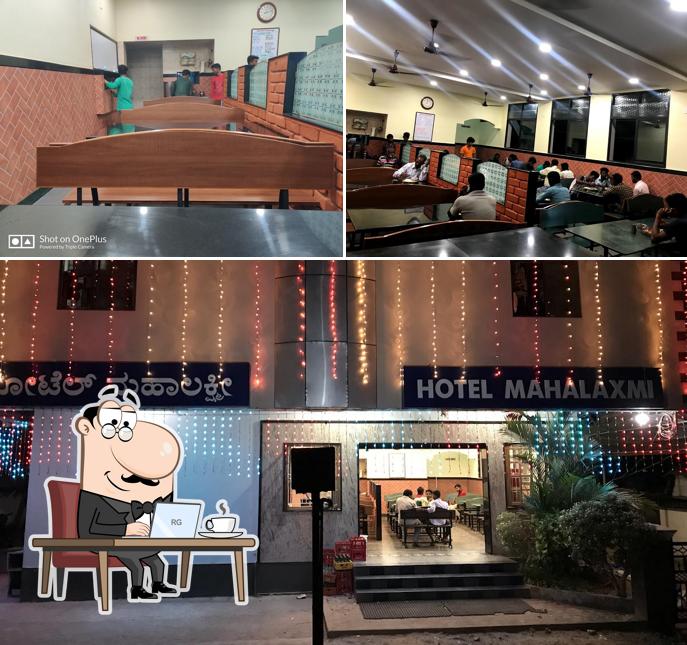 The interior of Hotel Mahalaxmi Malpe
