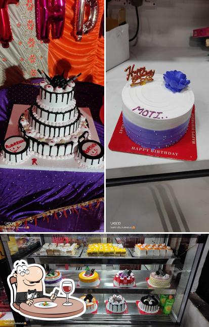 Take a look at the image showing food and interior at Mom's bakery