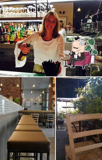La interni e bancone da bar del ristorante
