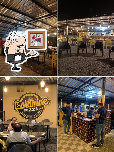 The interior of Goldmine Pizza