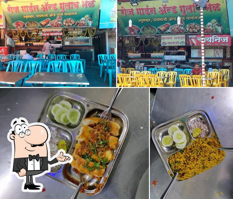 The photo of interior and food at Rose Garden & Gulab Bhel