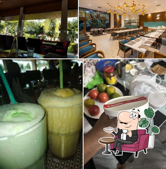 Check out the picture depicting interior and drink at Sai Priya Beach Resort