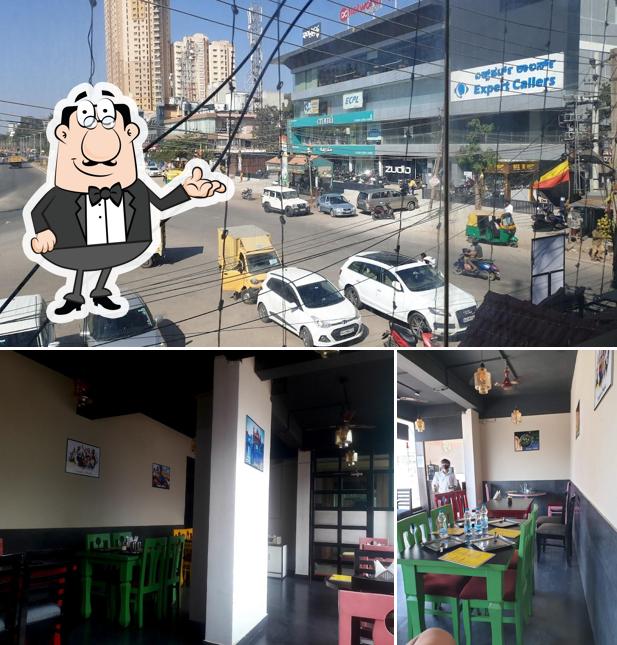 The image of interior and exterior at Punjab-e-Dhaba