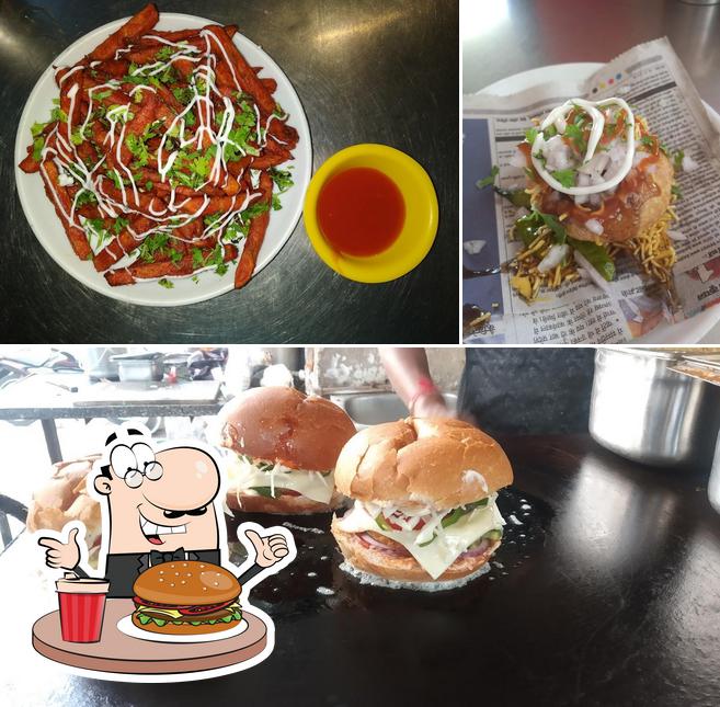 Try out a burger at Surbhi Dosa Corner