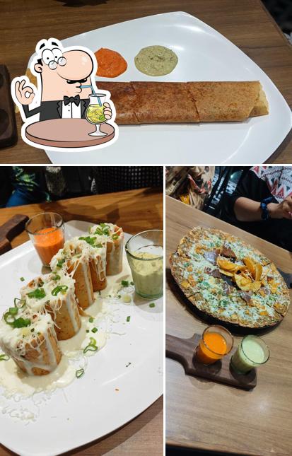 The photo of drink and food at YUMMY DOSA