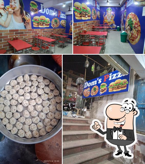 The restaurant's interior and food