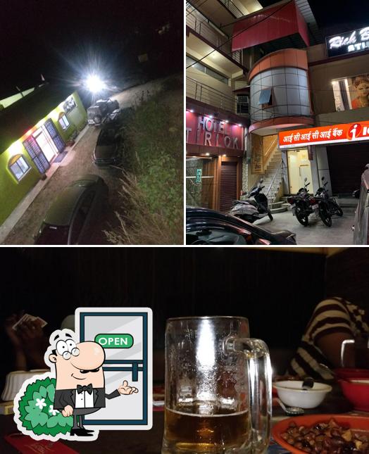 The restaurant's exterior and food