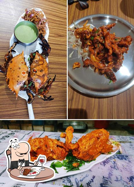 Order meat dishes at Konaseema Vantillu