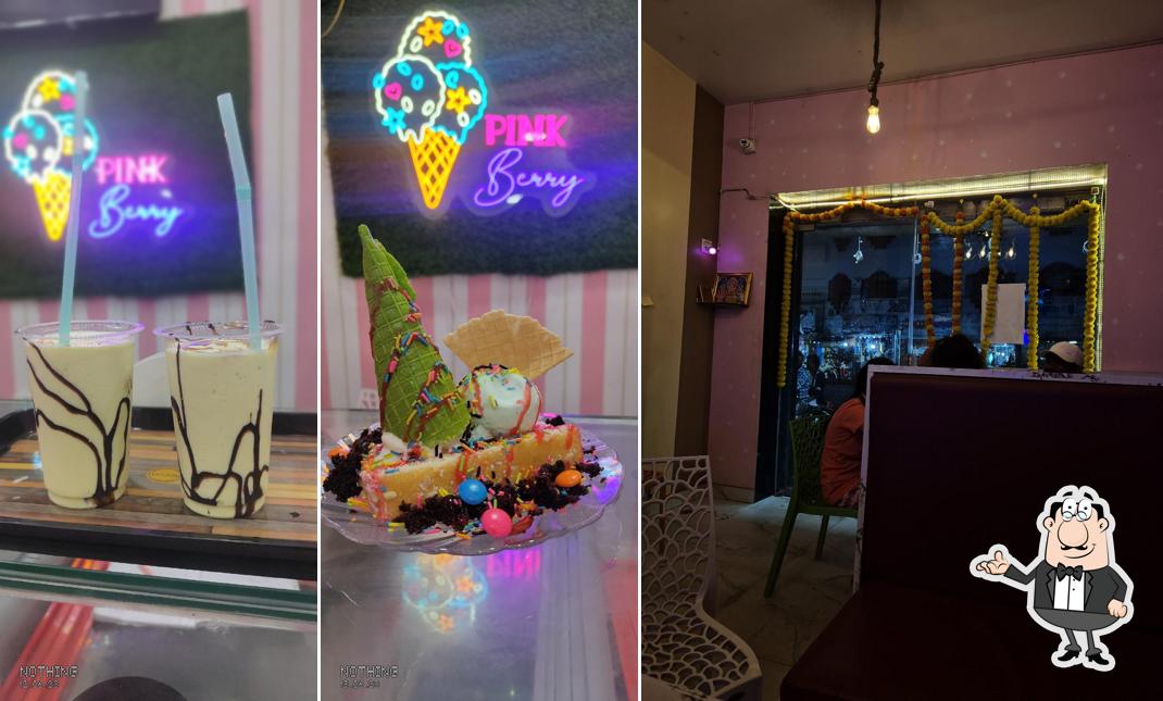 The interior of Pink berry ice cream parlor