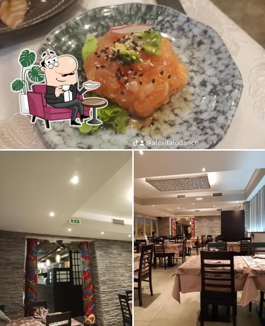 La interni e cibo del ristorante