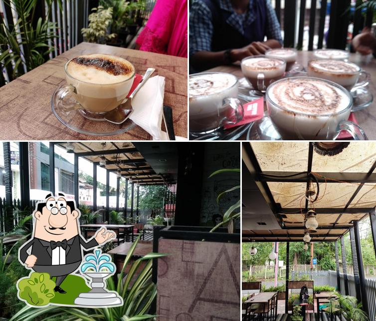 The restaurant's exterior and drink