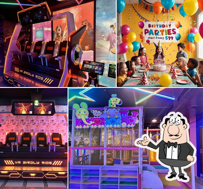 The interior of Vooom gaming and trempoline zone