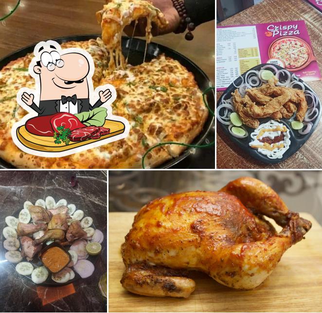Try out meat meals at Crispy Pizza