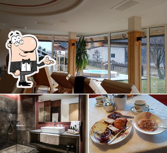 La immagine della interni e cibo di Hotel Mareo Dolomites