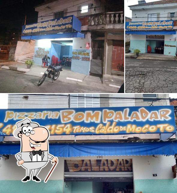 O exterior do Pizzaria Bom Paladar