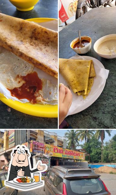 The image of RAVI హోటల్’s food and exterior