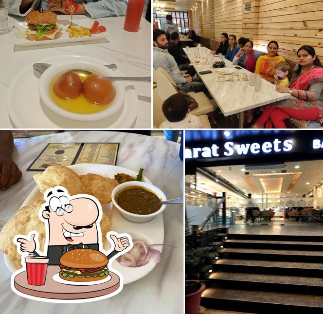 Get a burger at Samrat Sweets & Fast Food