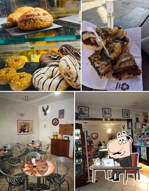 Tra le diverse cose da Central Bar si possono trovare la interni e cibo