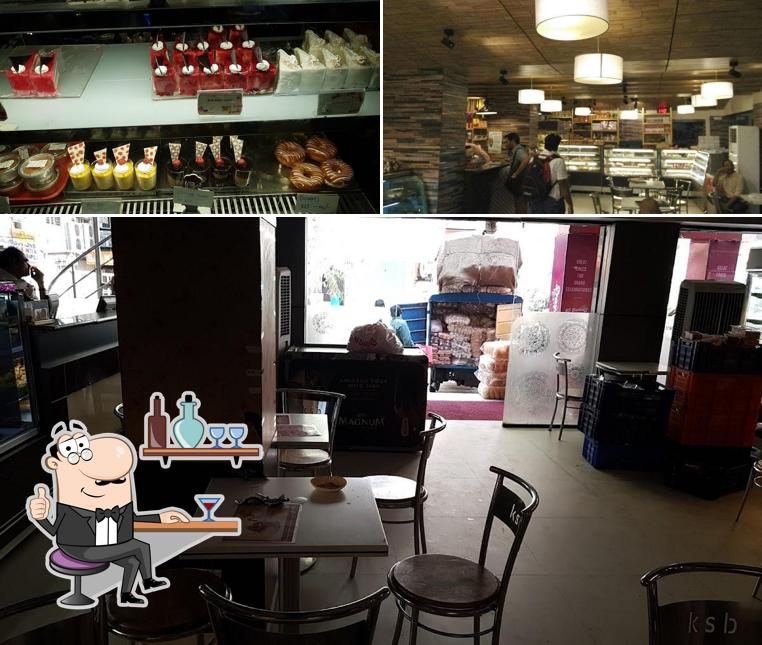 Among various things one can find interior and food at KS Bakers