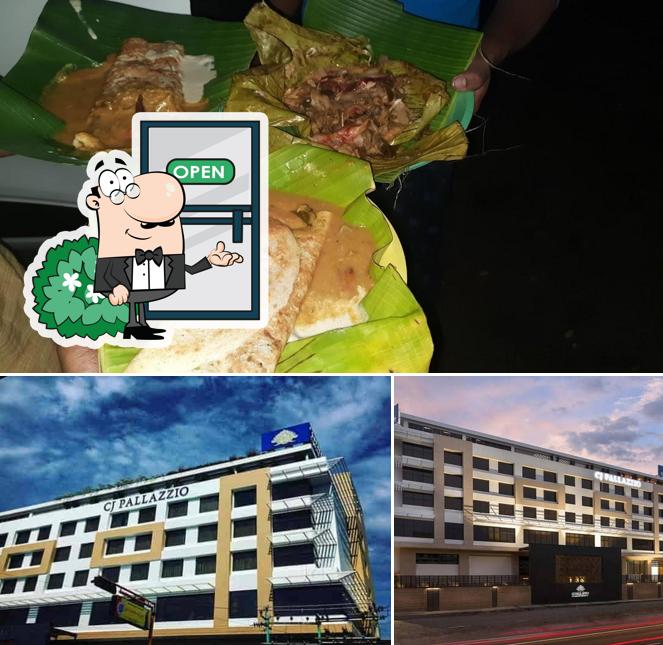 Take a look at the image showing exterior and food at Dhanam Mess