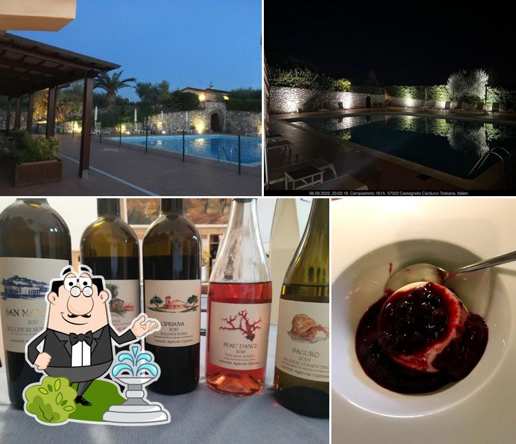Questa è la immagine che mostra la esterno e cibo di Agriturismo La Cipriana