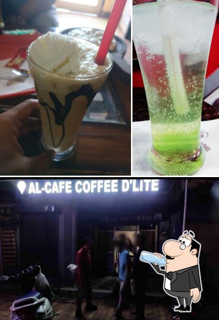 Check out the image showing drink and exterior at Al Cafe Coffee d'lite