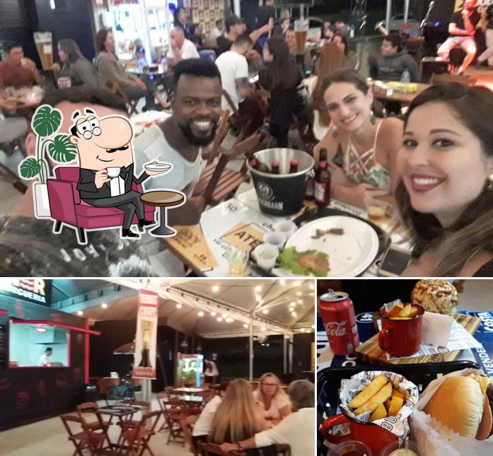 A ilustração da interior e bebida no Food Park Pagani