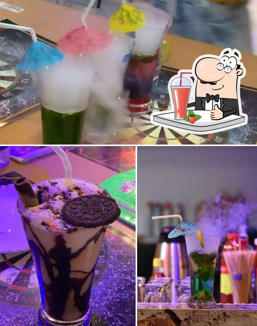 Enjoy a beverage at Monsters Puffs