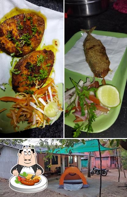 The picture of food and exterior at Swami Krupa Rooms & Restaurant
