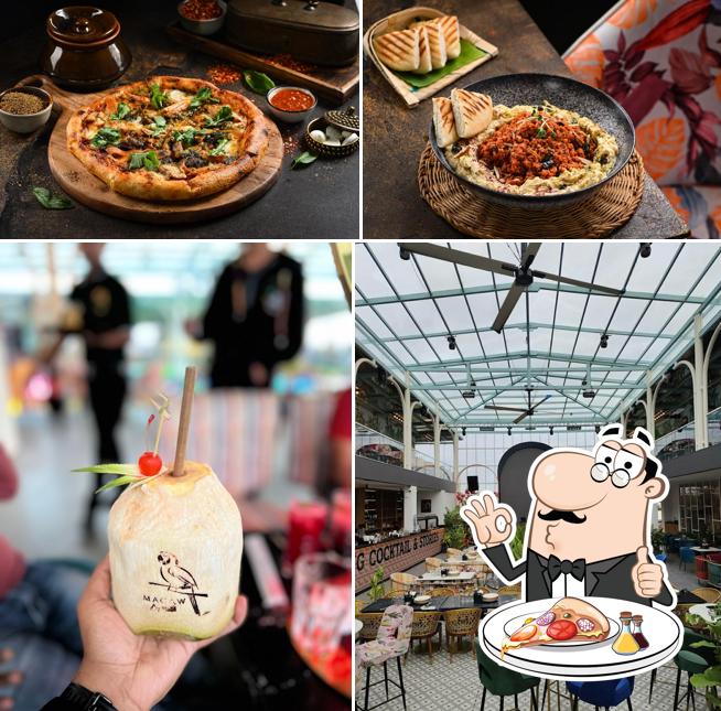 Get pizza at Macaw By Stories