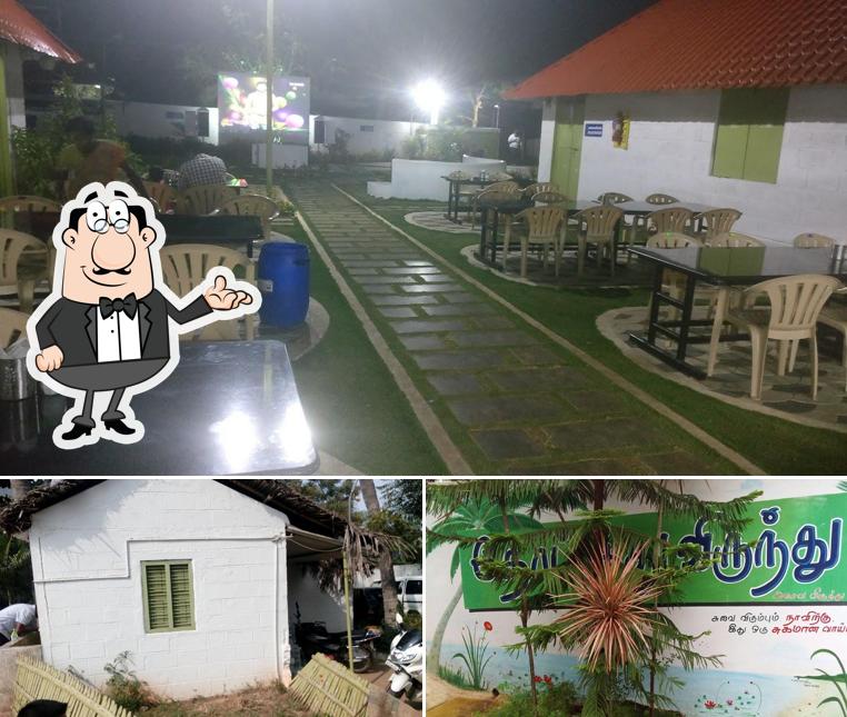 The restaurant's interior and exterior