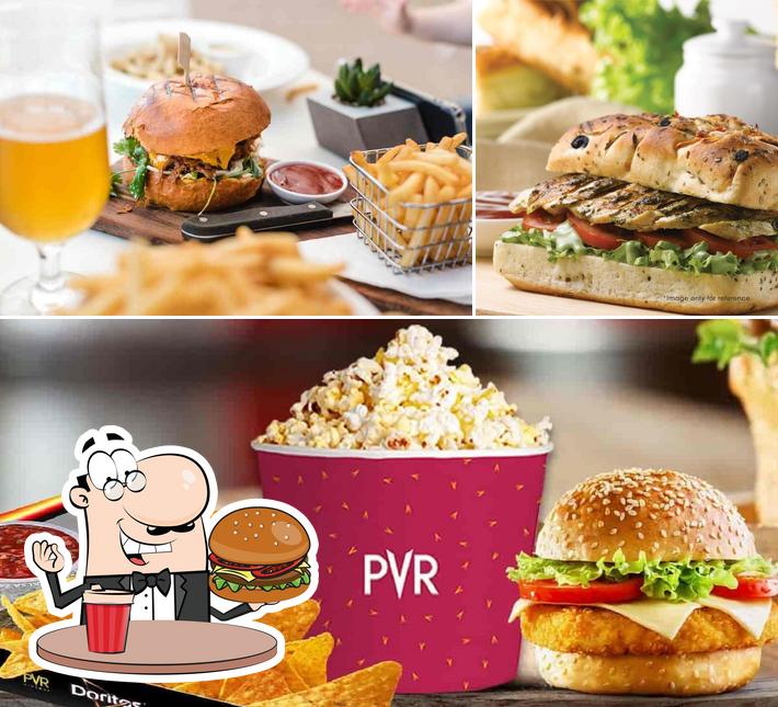 Get a burger at PVR Luxe Café