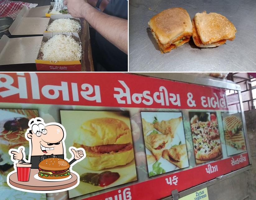 Order a burger at Shreenath Sandwich & Pizza