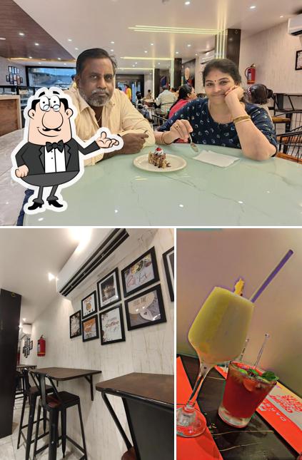 The restaurant's interior and alcohol