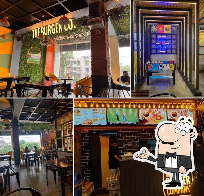 Take a seat at one of the tables at The Burger Company