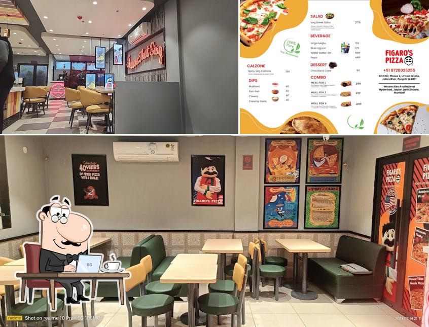 The interior of Figaros Pizza