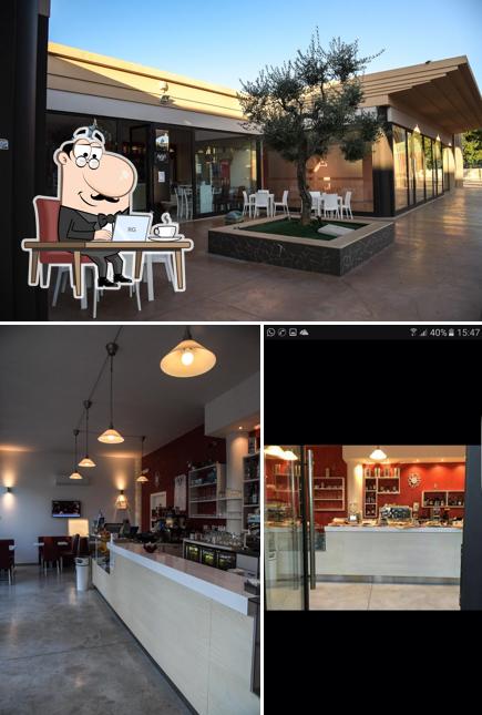 La interni e tavolo da pranzo del ristorante