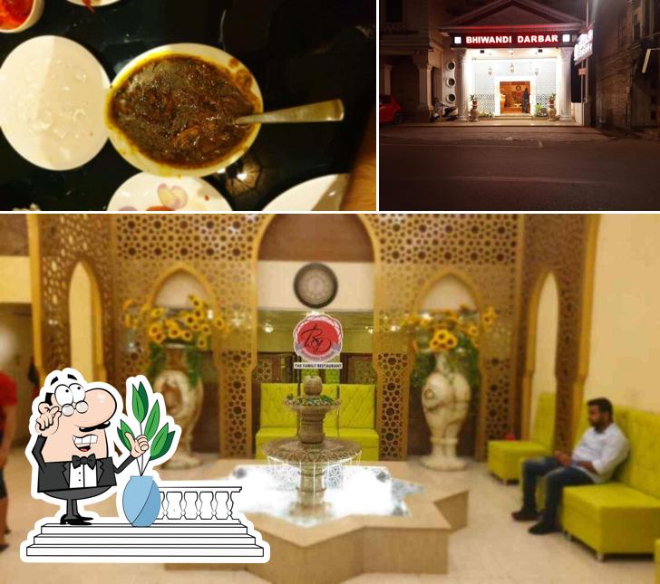The image of exterior and food at Bhiwandi Darbar -