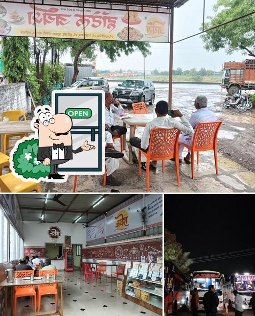 Take a look at the image showing exterior and interior at Hotel Jayesh
