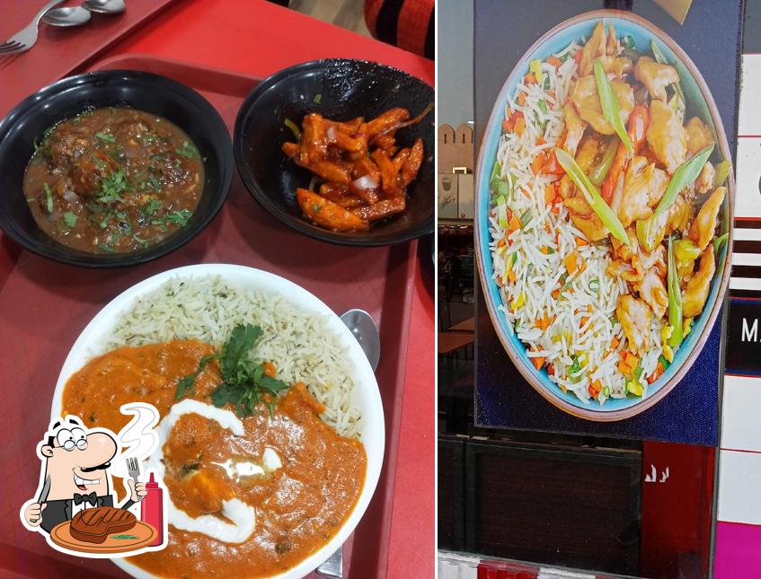 Order meat dishes at Chinese xpress
