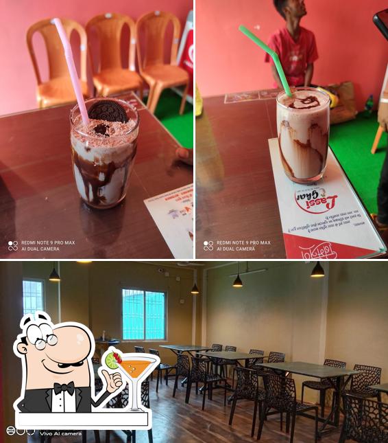 This is the image displaying drink and interior at LASSI GHAR ️MUTTON GHAR ️