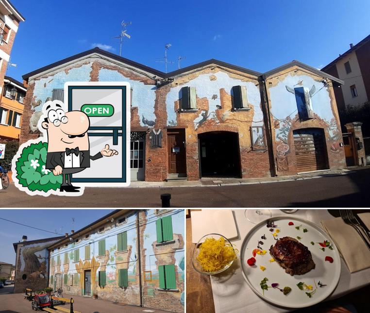 Questa è la foto che presenta la esterno e cibo di Trattoria La Piazzetta