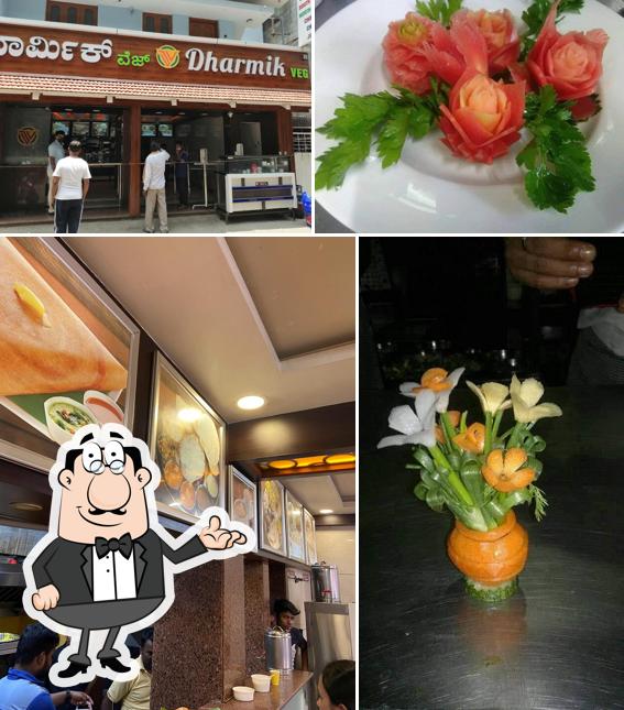 Take a seat at one of the tables at Dharmik veg