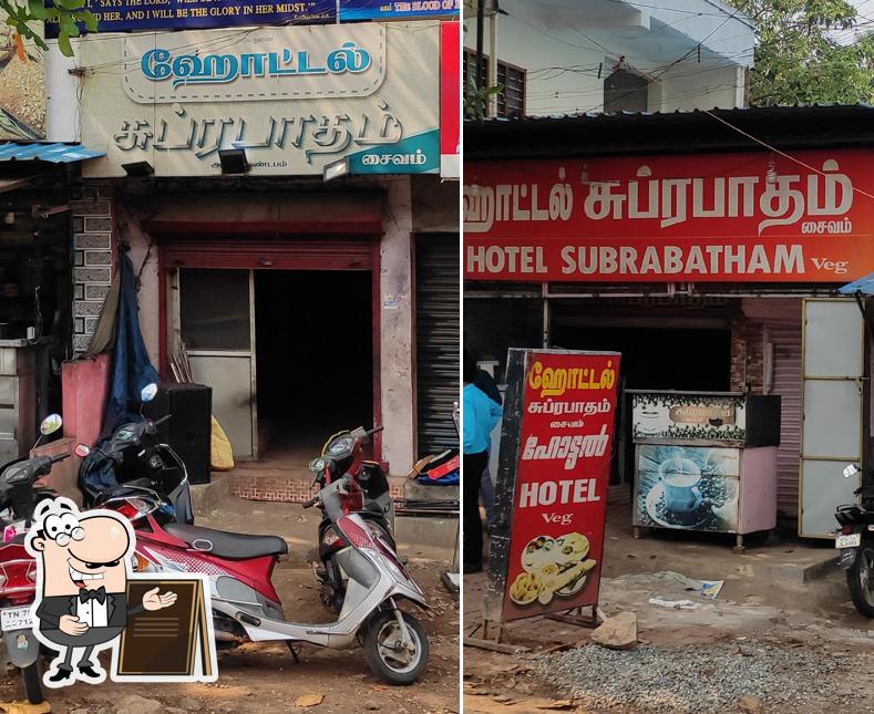 The exterior of Hotel Suprabatham
